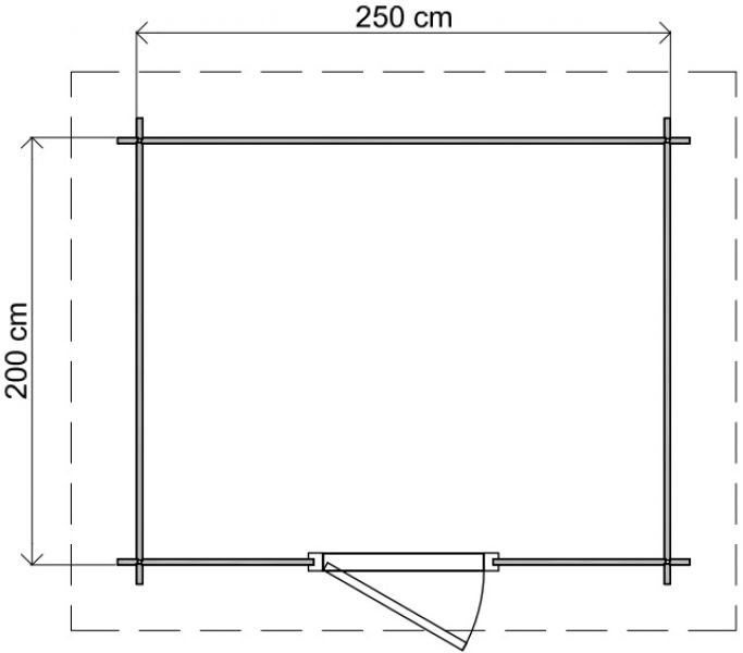 Lugarde Select Blokhut Arnhem 250x200cm - Keteldruk Bruin