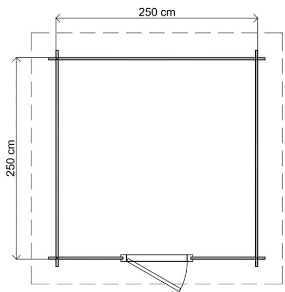 Lugarde Select Blokhut Zwolle 250x250cm - Onbehandeld