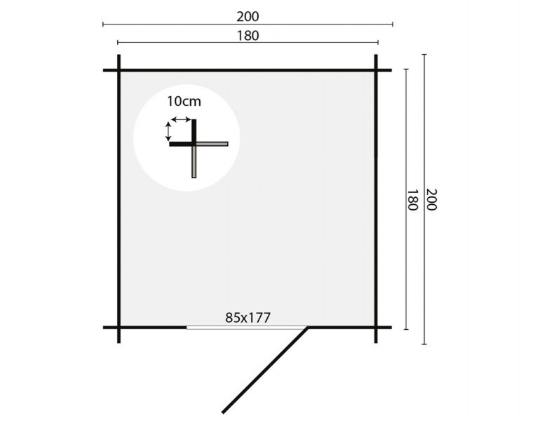 Blokhut Narcis 200x200 cm