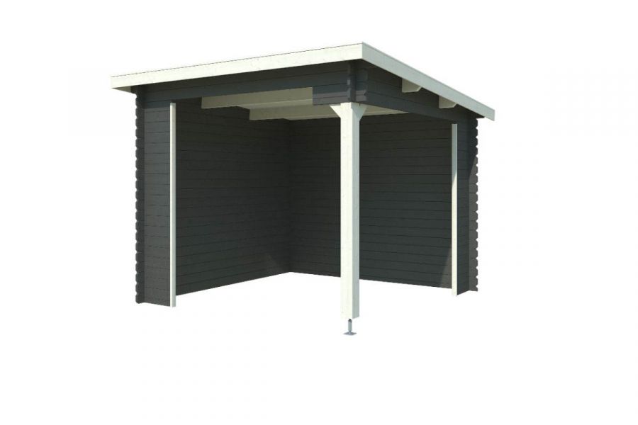 Blokhut Lara 275x275 cm - Carbon Grey-Wit gecoat secondary