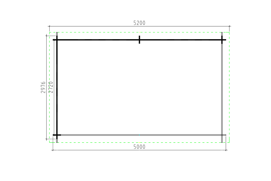 Paviljoen P3051 520x318 cm geïmpregneerd plattegrond