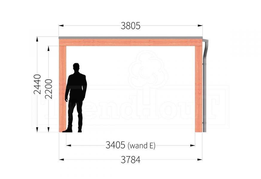 Overkapping Palermo XXL 1200x380 cm