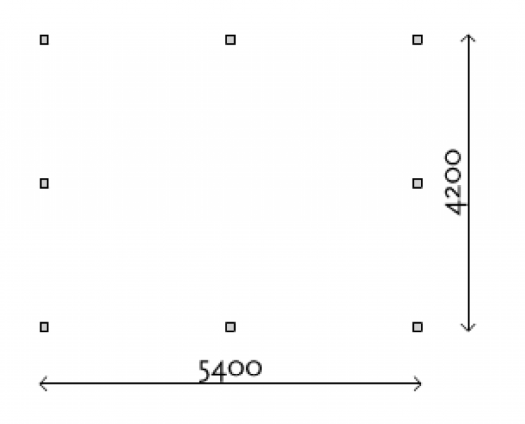 Carport Plat Dak C1 - 420x540 cm