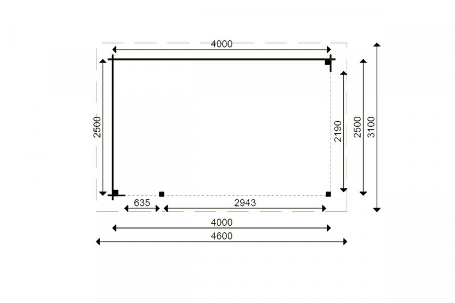 Overkapping 400x250 cm incl. EPDM - Slechts 1 stuk beschikbaar