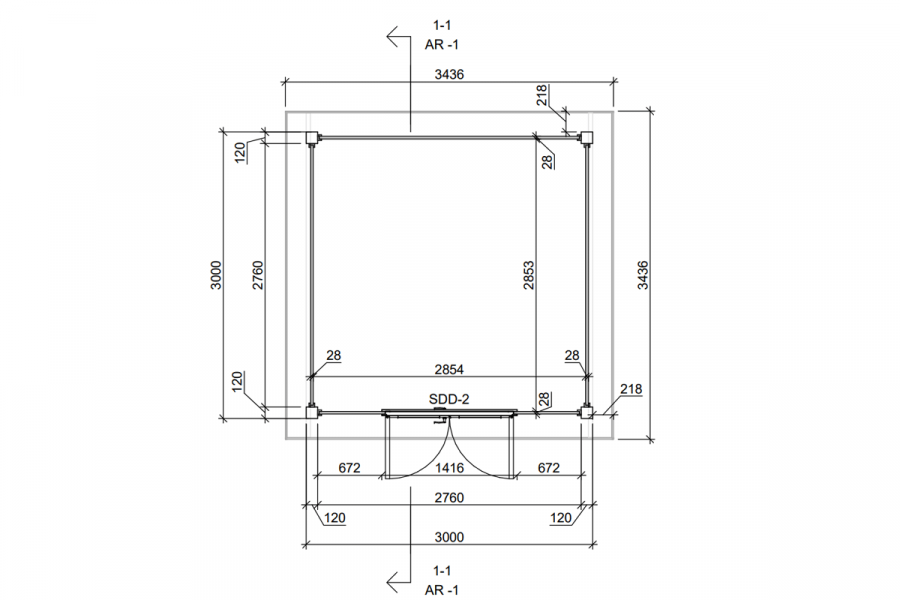 Prime Line blokhut 300x300 cm