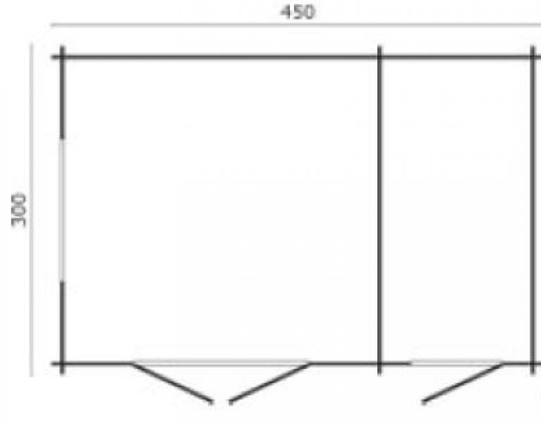 Blokhut Rhön P 300+150x300 cm - plattegrond