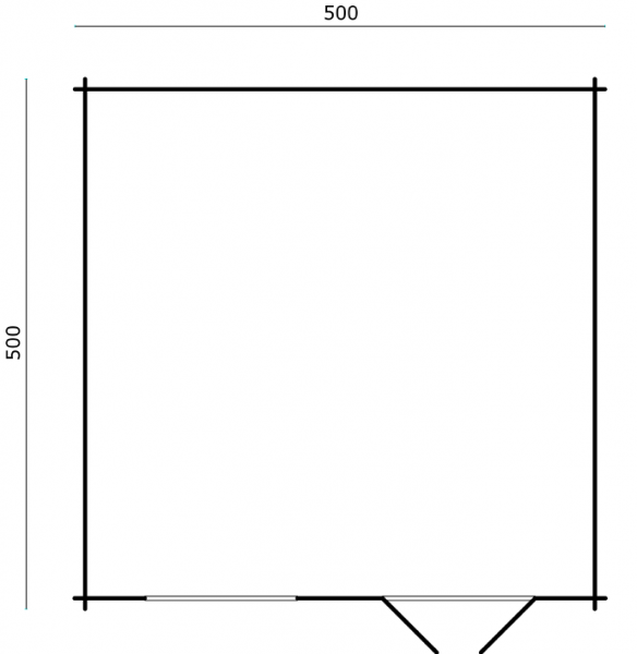 Blokhut Rose 500x500 cm plattegrond