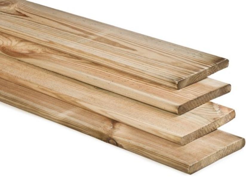 Schuttingplank geïmpregneerd grenen 1.6x14x500 cm