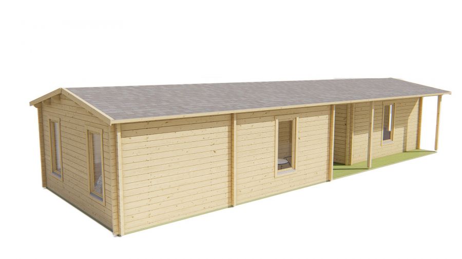 Blokhut Slane 1400x490 cm - Red class wood geïmpregneerd