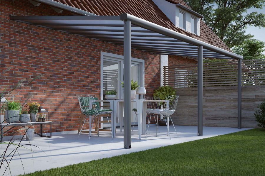 DHZ-veranda Smartline 604x250 cm - Antraciet structuur