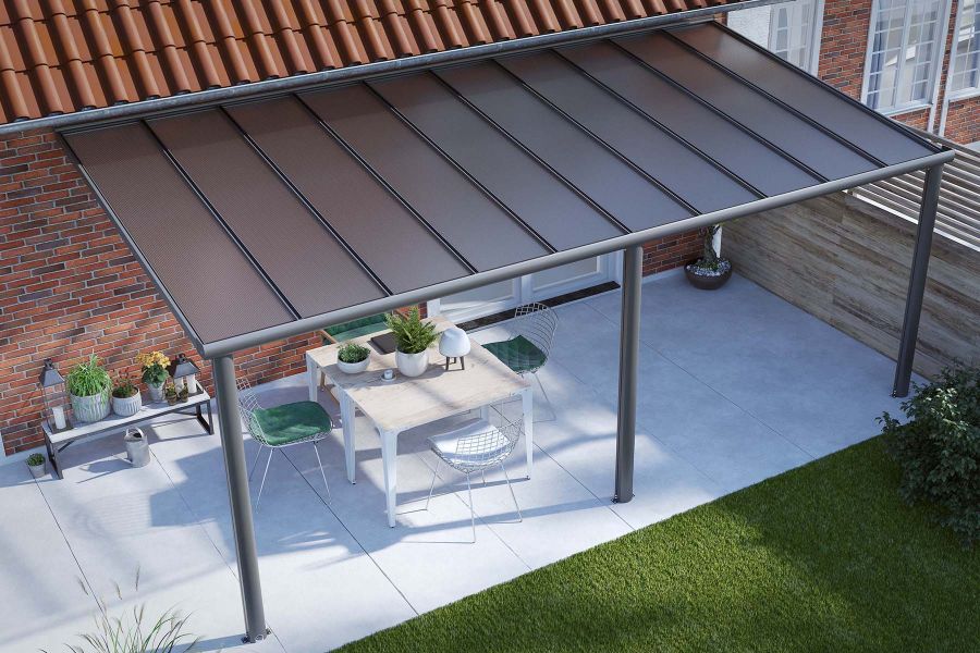 DHZ-veranda Smartline 604x250 cm - Antraciet structuur