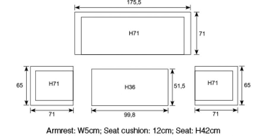 Loungeset Springs tekening