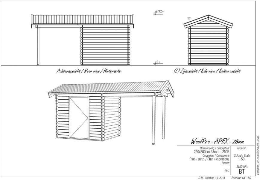 Blokhut Strijenham - Tekening