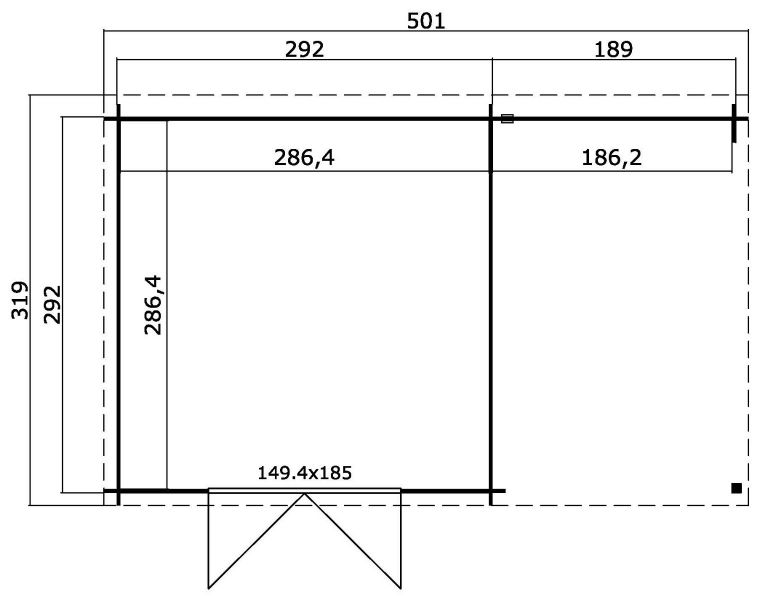 Blokhut Tampa 481x292 cm