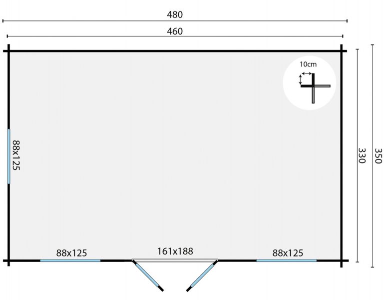 Blokhut Tane 480x350 cm