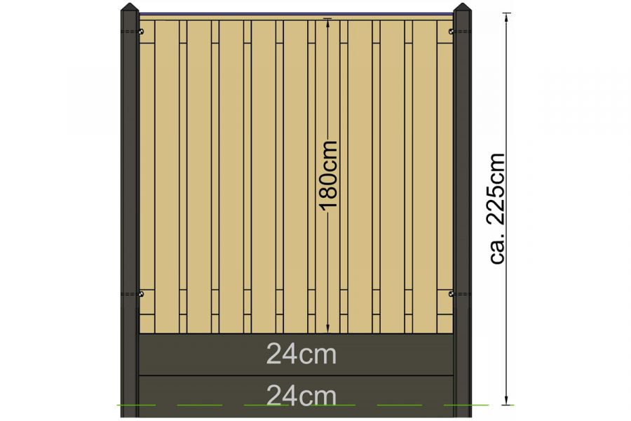 Hoekpaal beton wit/grijs met diamant kop 10x10x308 cm - t.b.v. 2 platen voor schermen 180 cm hoog