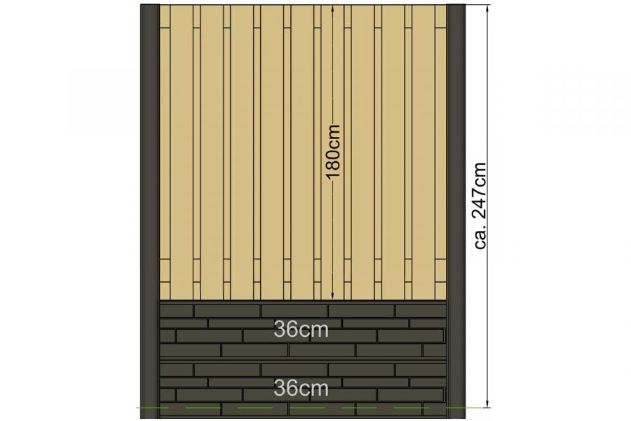 Betonnen T-paal sleufpaal wit/grijs 11,5x11,5x280 cm