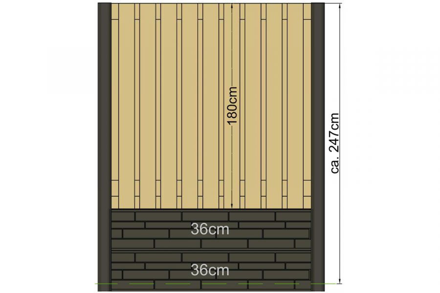 Betonnen Hoekpaal sleufpaal antraciet 11,5x11,5x280 cm