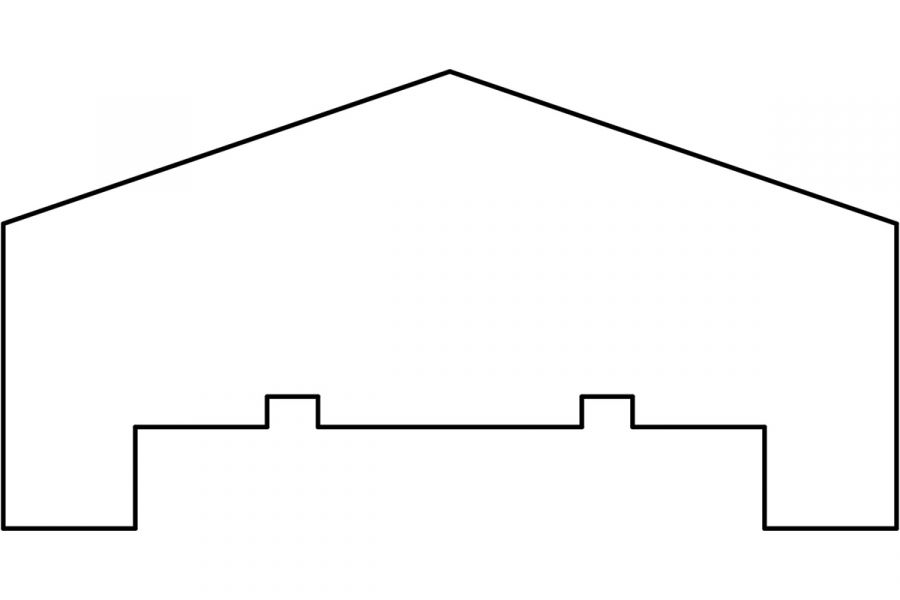 Afdeklat zwart gespoten piramidevorm 180 cm