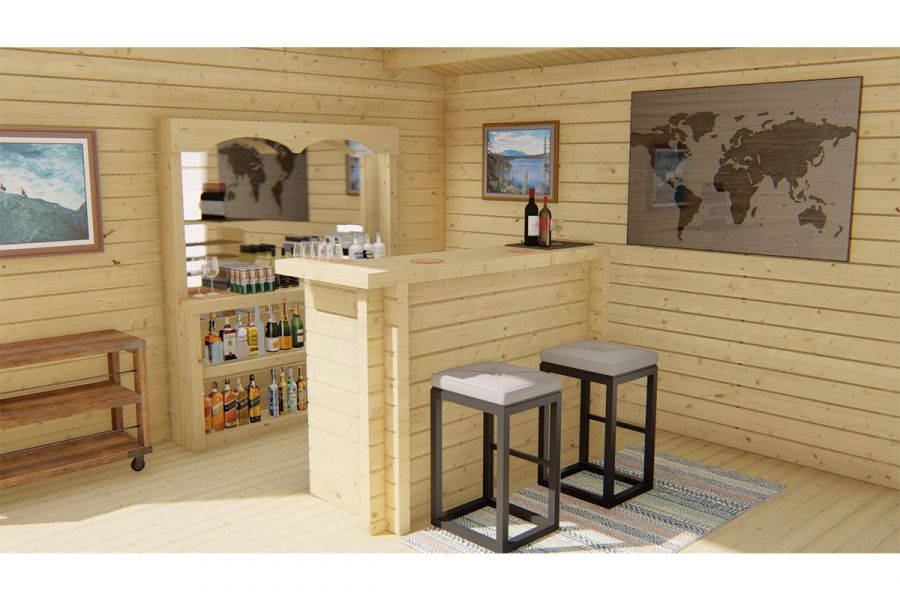 Bar met kabinet 180x72,4x127,3 cm