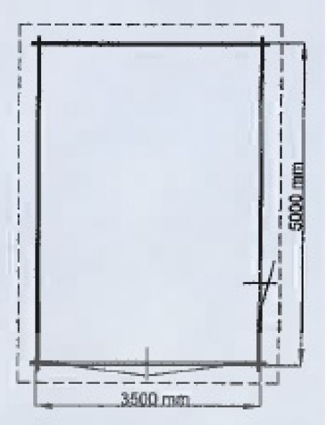 Lugarde Garage G2 500x350 cm - 44 mm - plattegrond