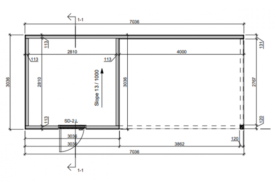 Poolhouse Trendy 300x300 cm  + luifel 400 cm - compleet zwart gecoat