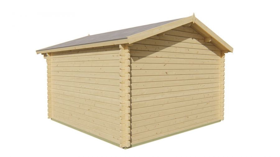 Blokhut Ulrik 380x380 cm + luifel 70 cm - Red class wood geïmpregneerd