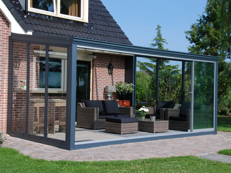 Glastuinkamer met glasdak 400x250 cm op 2 staanders