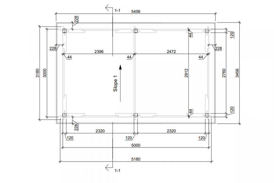 Carport 300x500 cm plat dak