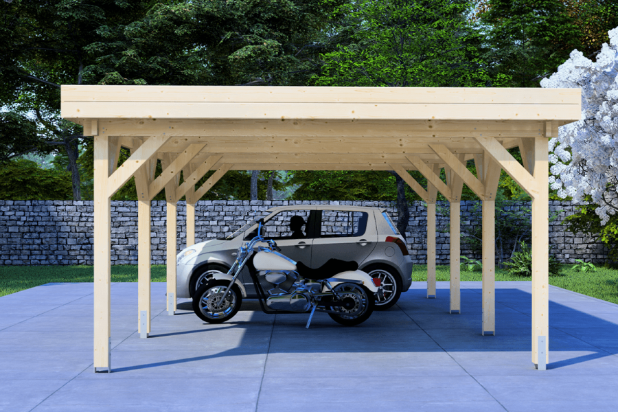 Carport 400x700 cm plat dak