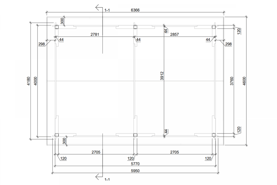 Carport 400x600 cm zadeldak