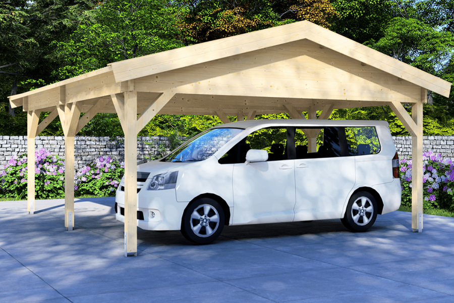 Dubbele carport 600x500 cm zadeldak