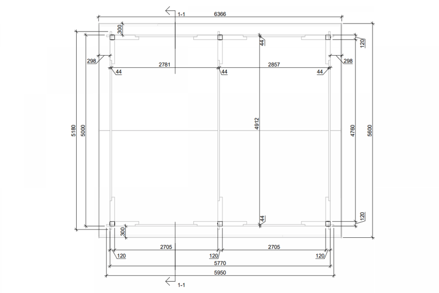 Dubbele carport 600x500 cm zadeldak