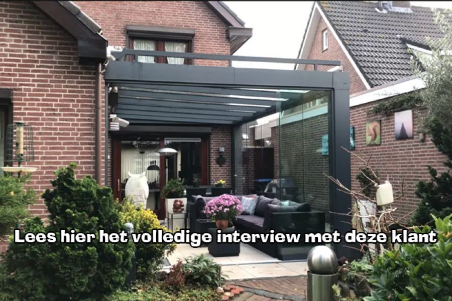 Cube veranda 600x350 cm met glasdak - Sint Willebrord