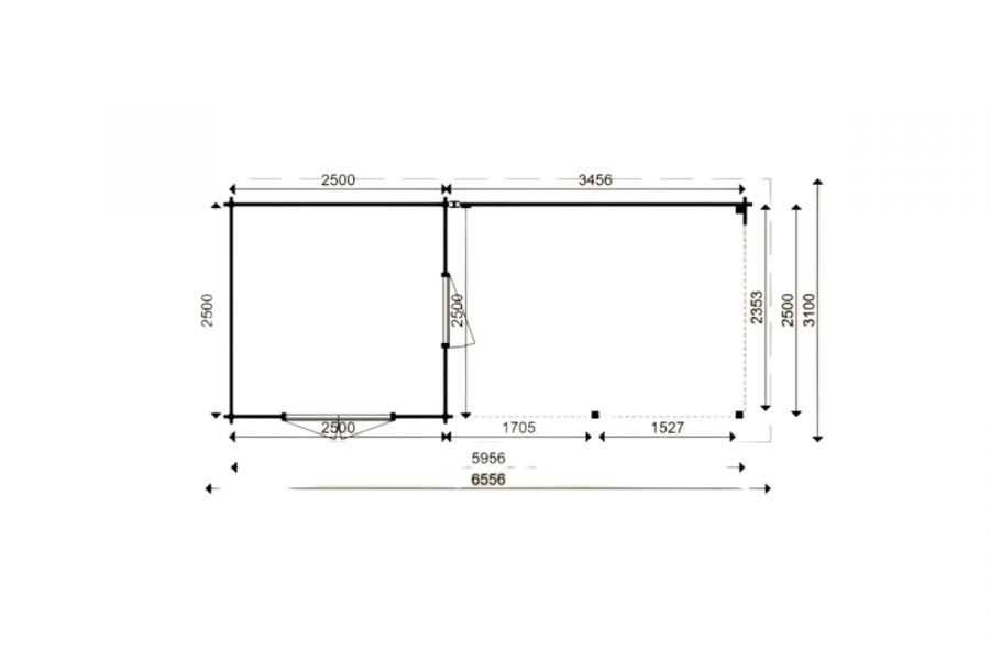 Woodpro blokhut 655,6x310 cm - geïmpregneerd - incl. EPDM - Wommelgem