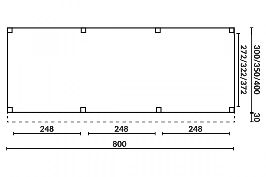 Buitenverblijf Sublime Plat dak - 800 x 300 cm