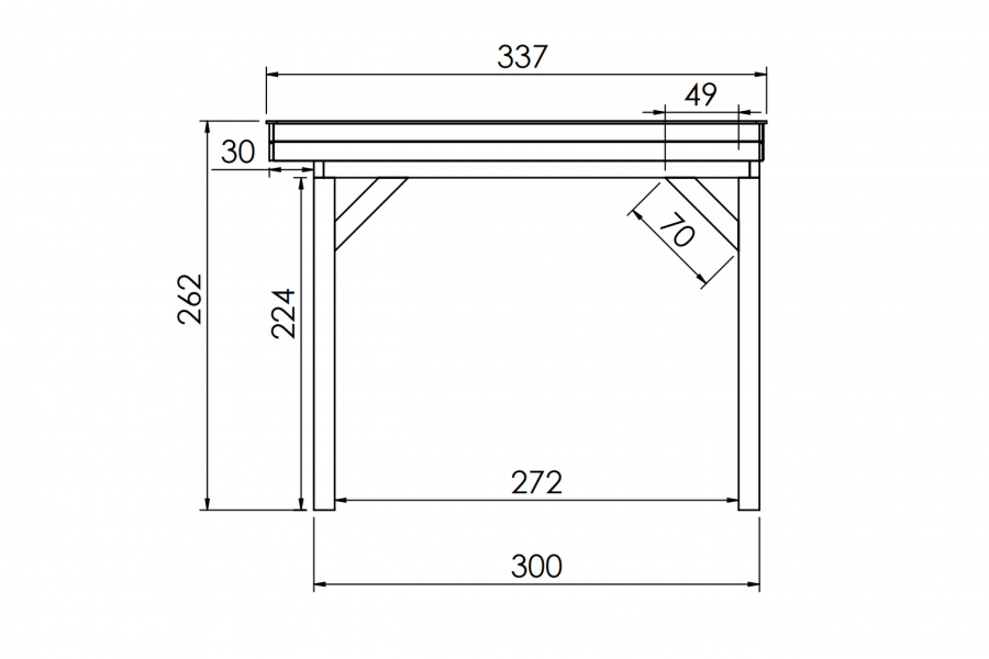 Buitenverblijf SUBLIME Plat dak - 1400x300 cm