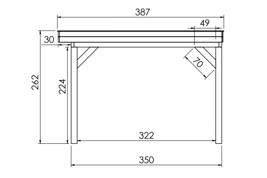 Buitenverblijf SUBLIME Plat dak - 500x350 cm