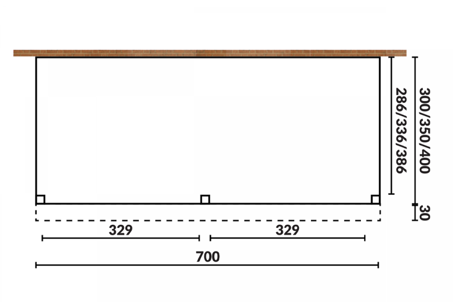 Aanbouw veranda Sublime plat dak - 700 x 350 cm