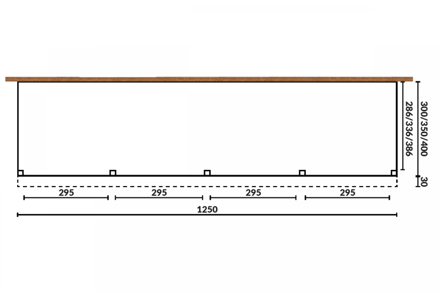 Aanbouw veranda Sublime plat dak - 1250 x 400 cm