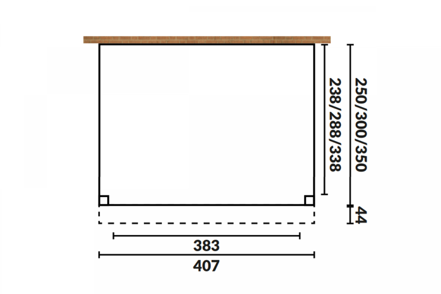 Aanbouw veranda Oblique schuin dak - 400 x 350 cm - Polycarbonaat