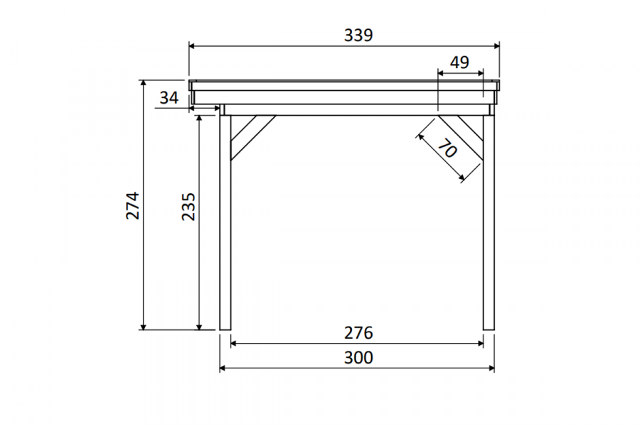 DHZ Buitenverblijf EASYLINE Plat dak - 600x300 cm