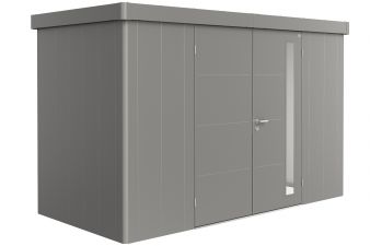 Metalen berging Neo - Dubbele deur - Kwartsgrijs - 1D (348x180 cm)