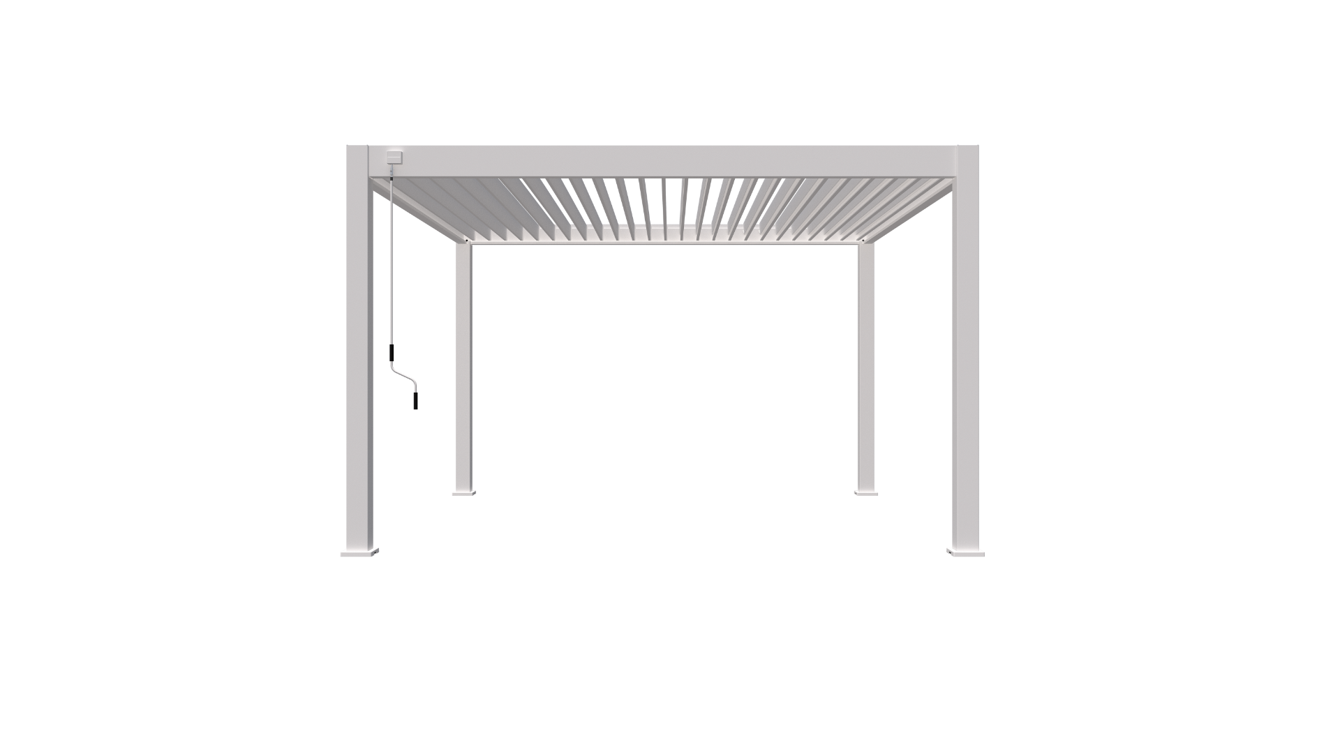 Vrijstaande aluminium overkapping Vancouver met lamellendak - Wit - 400x400 cm